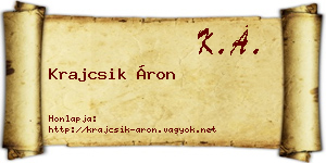 Krajcsik Áron névjegykártya